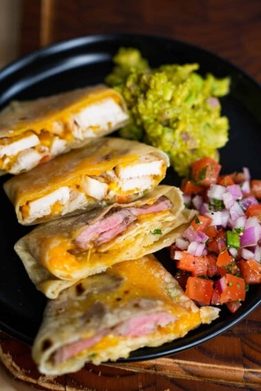 Mini Crunchwrap Supremes plated and ready to eat.