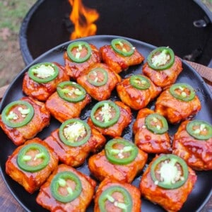 Maple Bacon Wrapped Salmon Bites