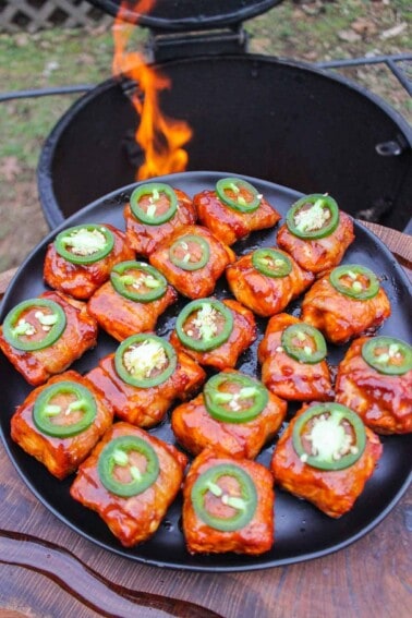 Maple Bacon Wrapped Salmon Bites