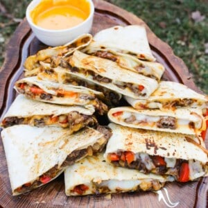 Cheesesteak Quesadilla ready to be eaten!