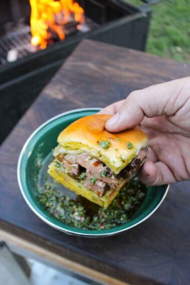 Chimichurri steak sliders.