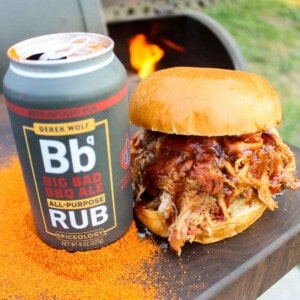Big Bad BBQ Ale rub next to the Pulled Pork BBQ Sandwiches.