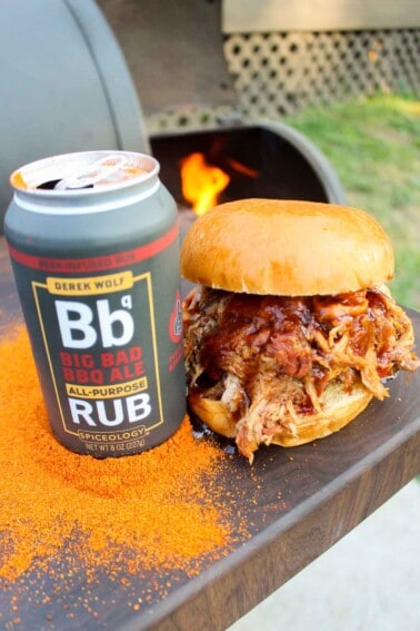 Big Bad BBQ Ale rub next to the Pulled Pork BBQ Sandwiches.