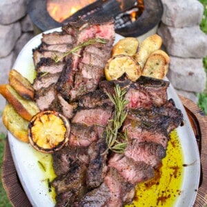Steak with garlic confit plated and served!