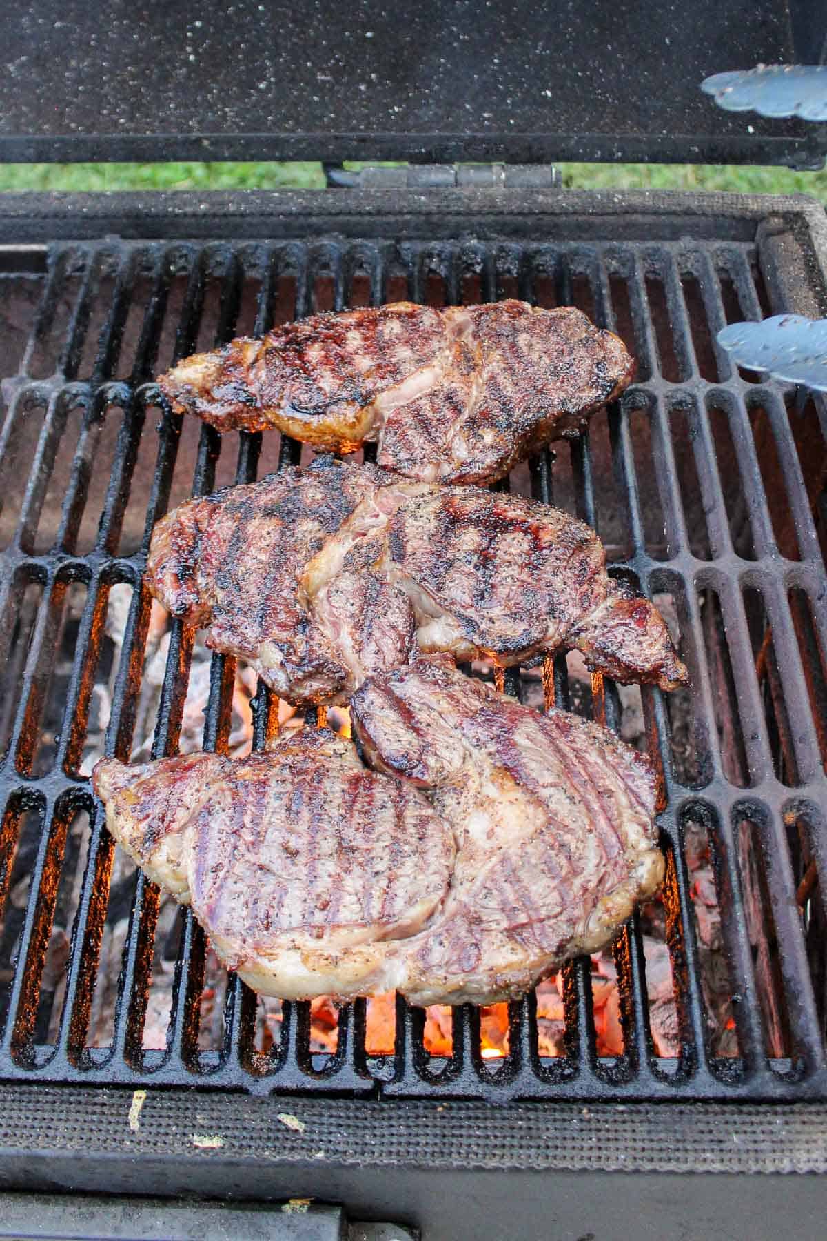 Grilled Steaks with sear marks. 