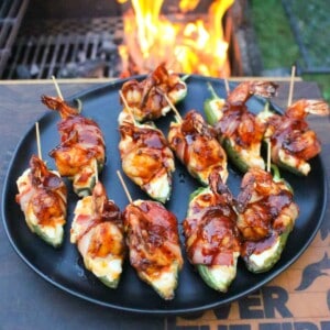 BBQ Jalapeño Poppers cooked, glazed and served!