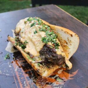 Beef Rib Sandwich is ready to eat.