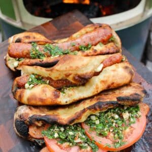 Viral pizza sandwich made with chorizo and chimichurri