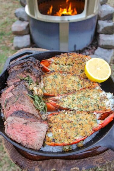Steak and Lobster are a breeze to make in the Breeo Pizza Oven.