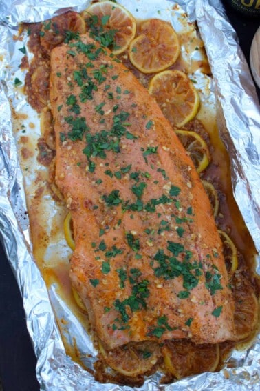 honey mustard and chili baked salmon