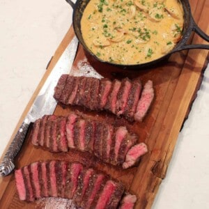 Grilled Steaks and Creamy Chipotle Shrimp