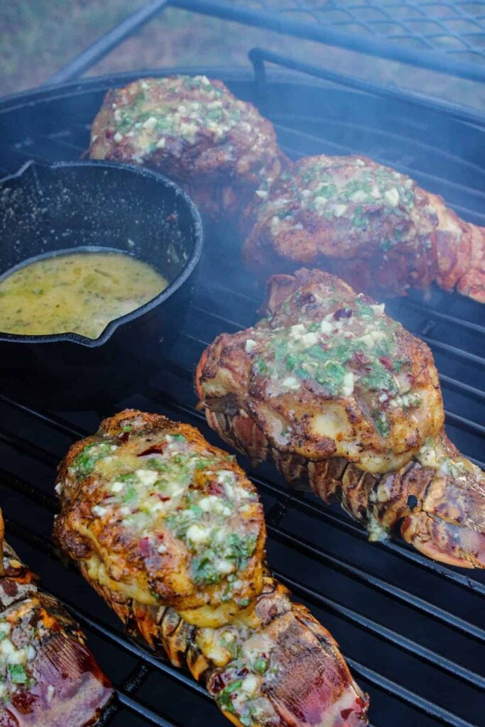 Smoked Lobster Tails with Parmesan Butter