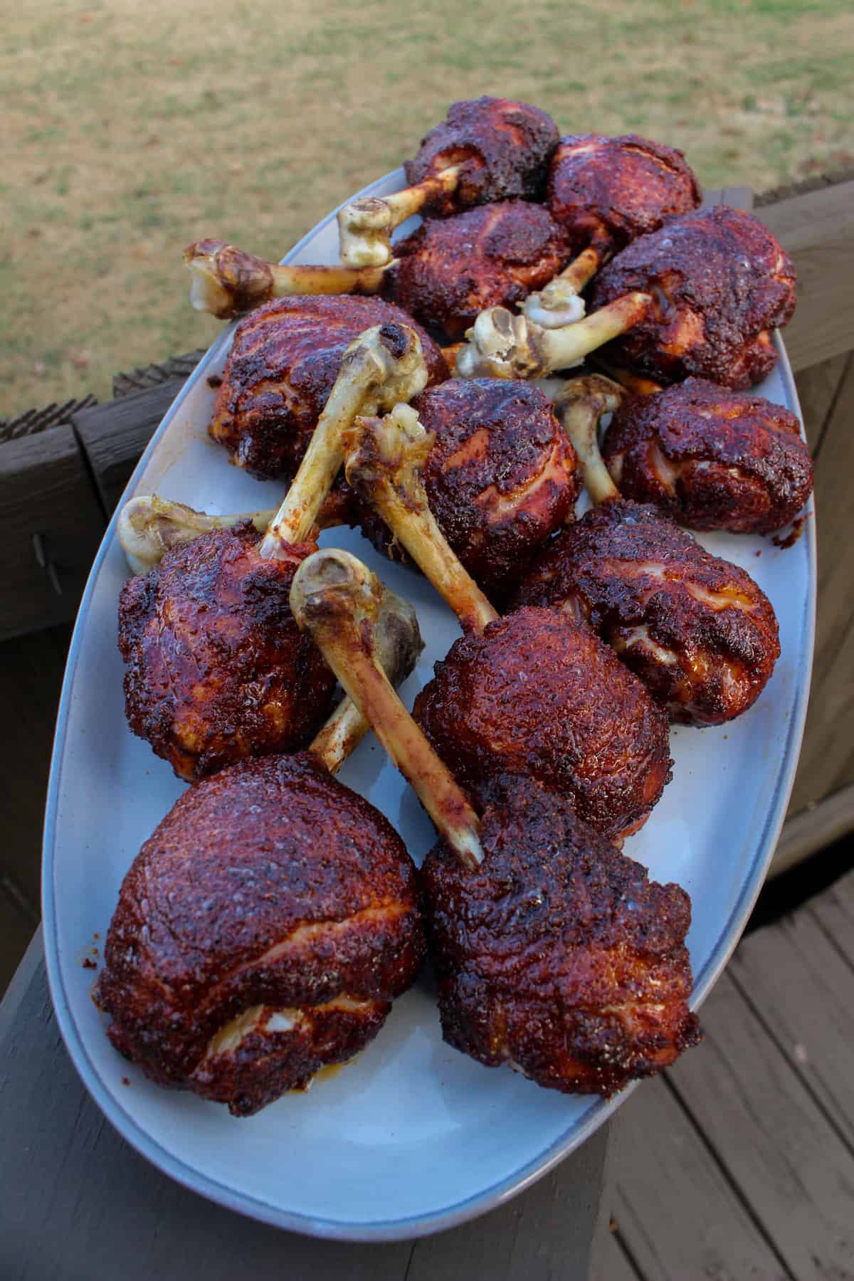 maple hot chicken lollipops plated and ready to eat