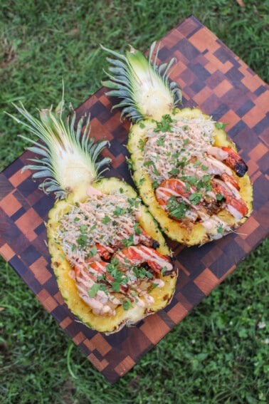Pineapple Shrimp Bowls assembled and ready to eat!