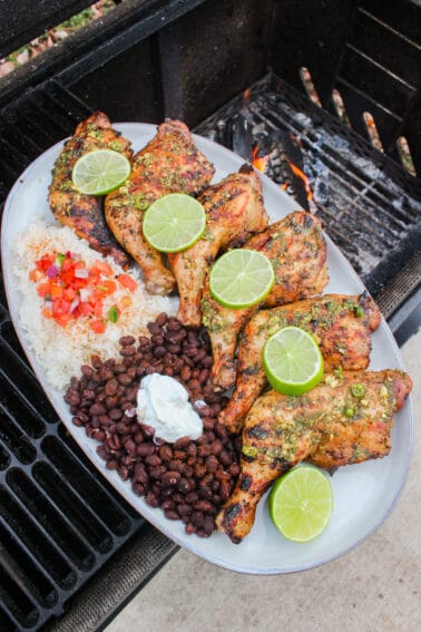 chicken legs cooked and ready to serve.