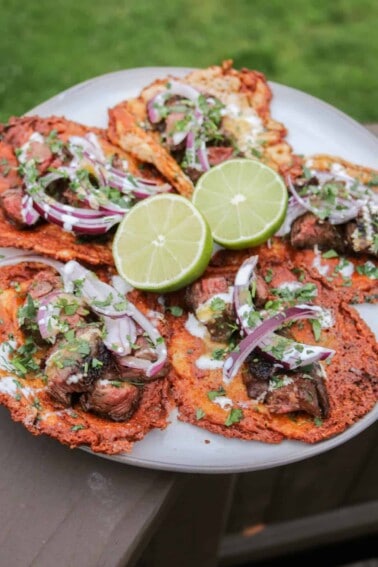 Crispy Cheese Tortilla Beef Tacos