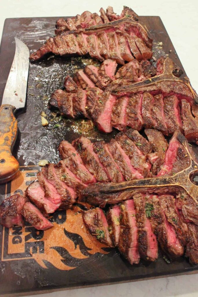 grilled steaks with board sauce