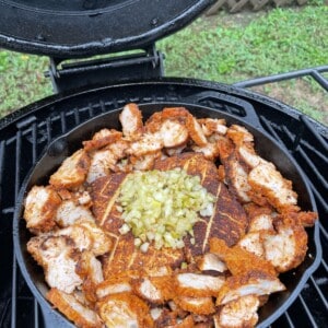 The smoked cream cheese assembled on the smoker.