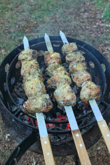 parmesan herb pork loin skewers