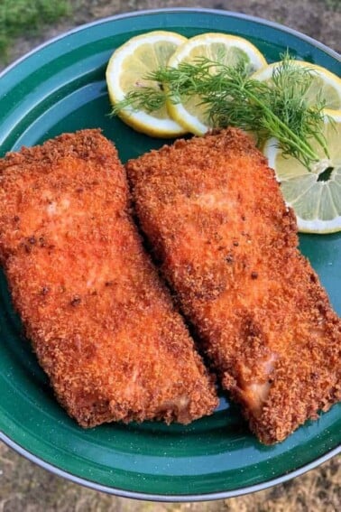 time to eat panko fried wild salmon