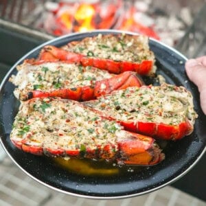 A beautiful plate of lobster tails with beer butter is just what summer ordered.