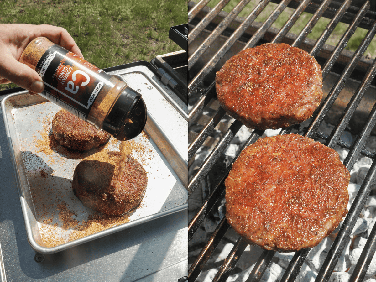 Seasoning the meat with the Cowboy Candy Rub is the first step on the way to Burger Bliss.