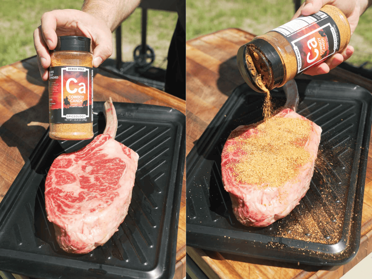 The first step in this easy recipe is to slather on some of the Cowboy Candy Rub.